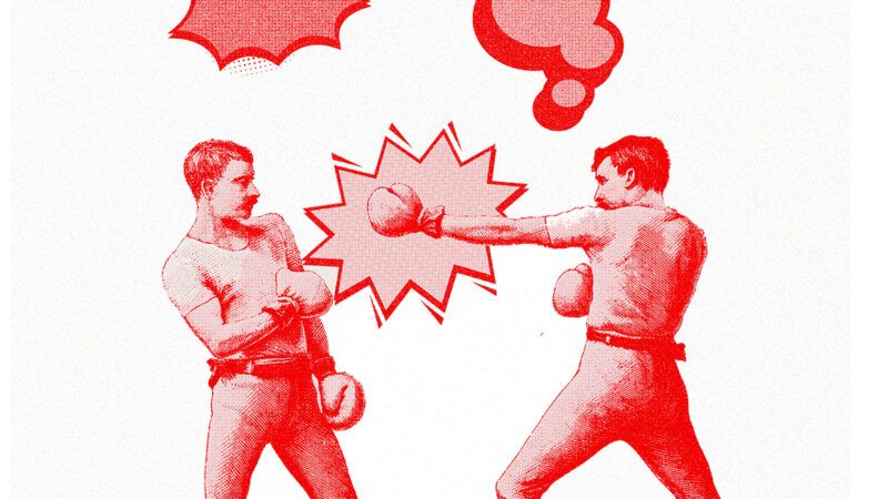 An illustration of old-timey boxing guys | Illustration: Joanna Andreasson; Source images: iStock