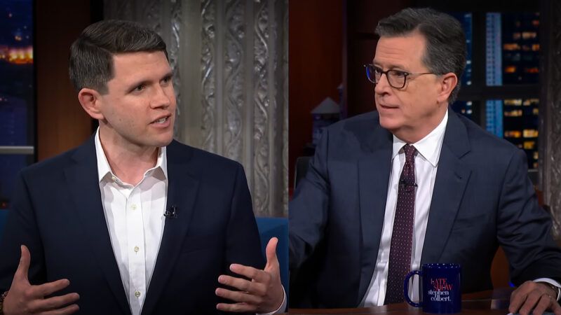 Texas Rep. James Talarico (D–Austin) and Stephen Colbert | The Late Show with Stephen Colbert via YouTube
