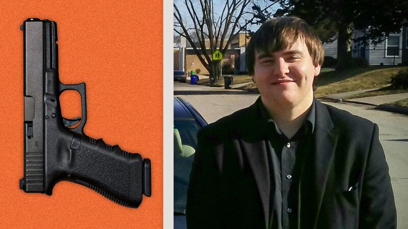 a photo of Alexander Ledvina next to a photo of a handgun | Mark Ledvina/Andrea La Corte/Dreamstime