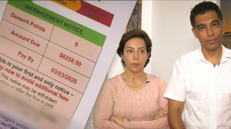 An Australian couple and the $6,258 fine they were issued | Illustration: nine.com.au