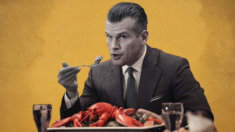 Pete Hegseth eating lobster | Illustration: Midjourney/Polaris/Newscom