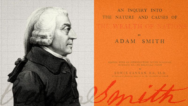 Adam Smith, alongside the title page of The Wealth of Nations | Illustration: Cadell and Davies (1811), John Horsburgh (1828) or R.C. Bell (1872)/Adam Smith/BEIC Foundation/Wikimedia Commons
