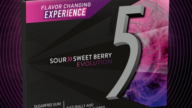 minis5Gum | Photo: 5 GUM Evolution Sour to Sweet Berry Flavor Changing Sugar Free Chewing Gum; Mars Wrigley