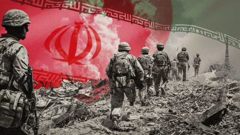 Soldiers in the Middle East, with the Iranian flag in the background | Midjourney/Sborisov/Dreamstime