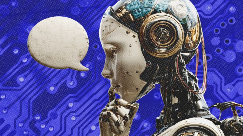 A contemplative android with an empty speech bubble | Illustration: Midjourney/Dmires/Dreamstime