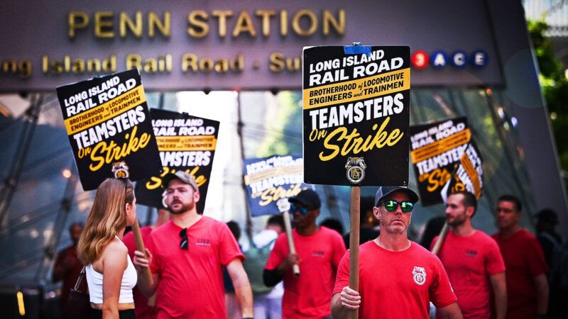Striking LIRR workers | Credit: Anthony Behar/Sipa USA/Newscom