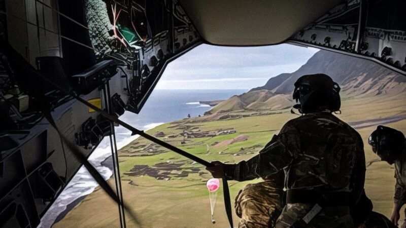A British medical team air drops onto a remote island | Photo: Tristan da Cunha Government