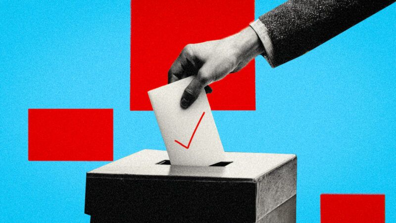 A hand placing a ballot in a ballot box | Illustration: Midjourney