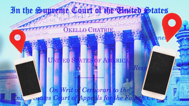 U.S. Supreme Court building in the background and legal documents in the Chatrie case and smartphones in front of it | Illustration: Supreme Court of the United States/Ken Cole/Dreamstime/LightFieldStudios/Envato