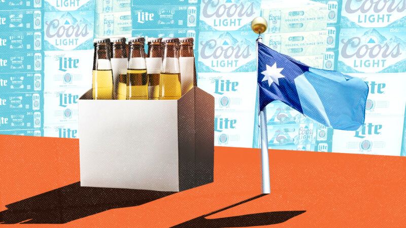 A six pack of beer next to the Minnesota state flag | Billy Blume/Envato/Dreamstime/Bradinator33/Adani Samat