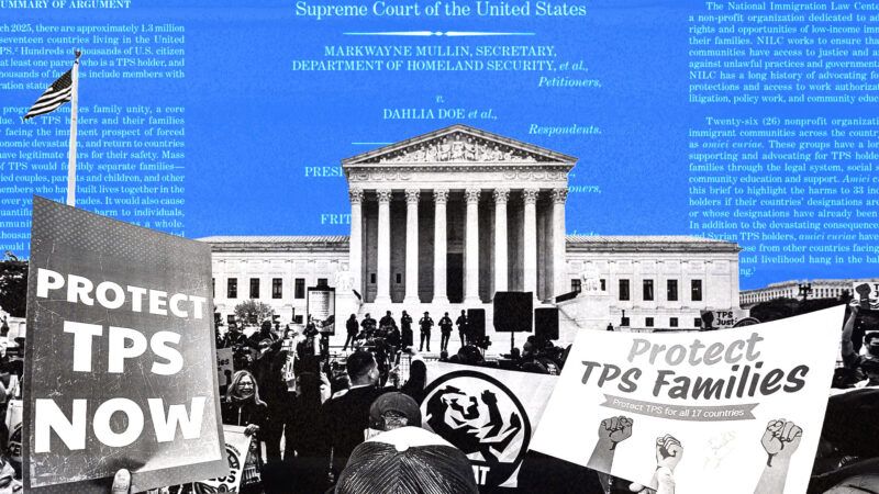 Supreme Court exterior and protesters with signs | Illustration: Adani Samat/Bill Clark CQ Roll Call/Newscom