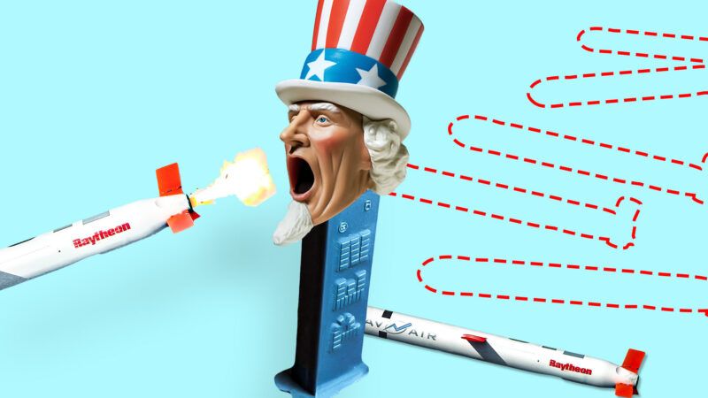 Uncle Sam Pez dispenser shooting out missiles | Adani Samat/Midjourney