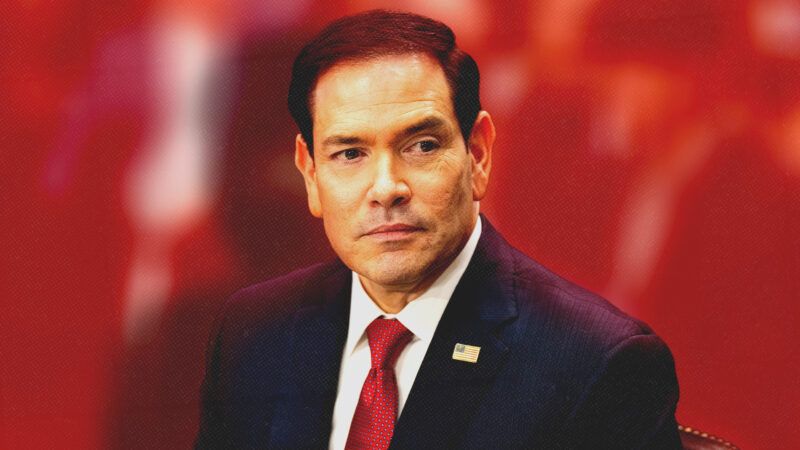 Red background with a photo of Marco Rubio | Bill Clark CQ Roll Call/Newscom