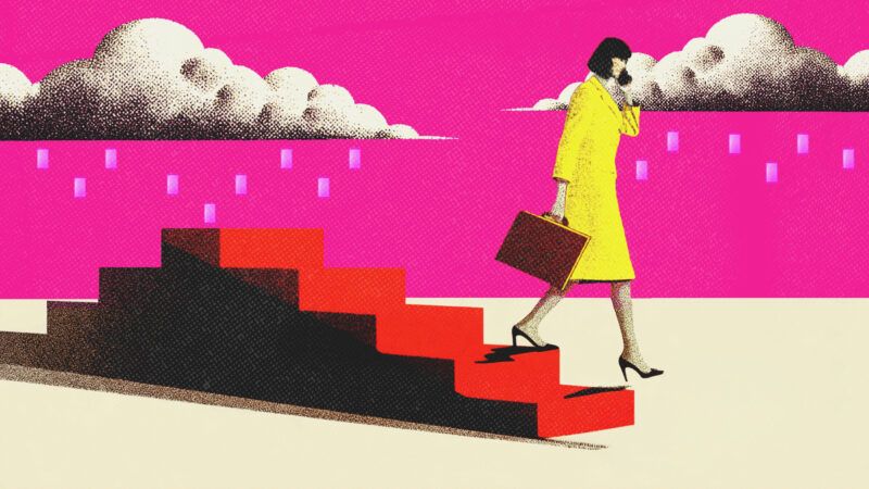 An illustration of a woman walking down stairs | Illustration: Midjourney/Axstokes/Dreamstime