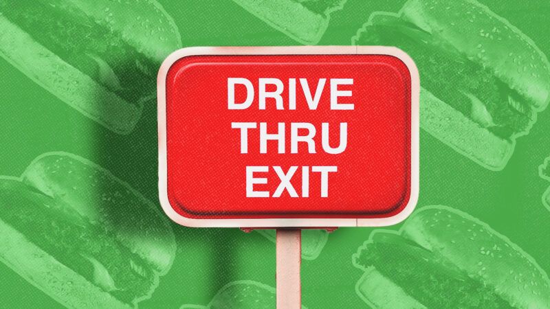 Drive-thru exit sign | Illustration: Bondarillia/Envato/IrynaTolm/Envato