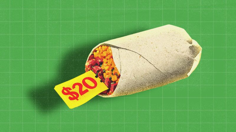 A burrito with a $20 price tag | Illustration: Midjourney