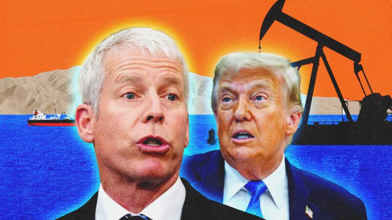 Energy Secretary Chris Wright on the left, President Donald Trump on the right, and an oil tanker and pumping equipment in the background | Illustration: Bonnie Cash - Pool via CNP/CNP /Polaris/Aaron Schwartz-Pool/CNP/ZUMAPRESS//Newscom/Midjourney