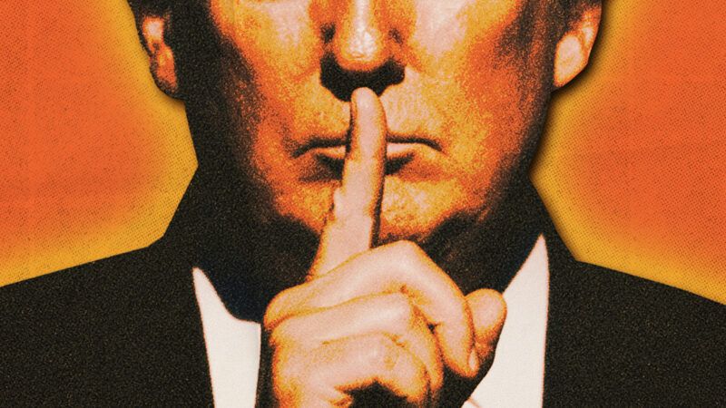 President Donald Trump with his finger to his lips | Illustration: Fatima Ruiz/Midjourney