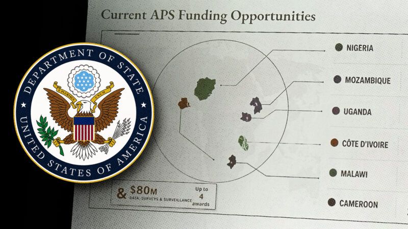 A map of Africa with the countries mislabeled, along with the logo of the U.S. State Department. | Emily Bass/Substack