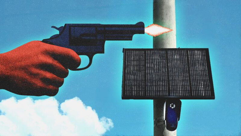 A person fires a gun near an acoustic gunshot detector. | Illustration: Midjourney Photo: Paul Weaver/Sipa USA/Newscom