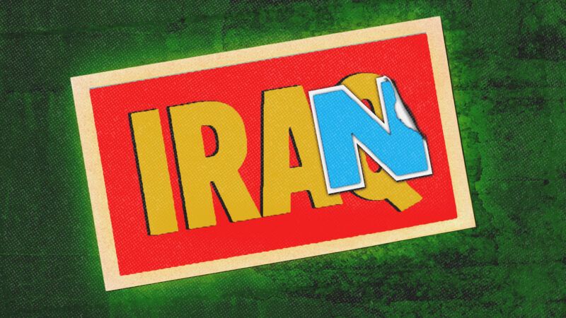 An illustration of a sign that says Iraq but an N is pasted over the Q so it reads as Iran | Illustration: Thomas Biegalski/Dreamstime/Midjourney