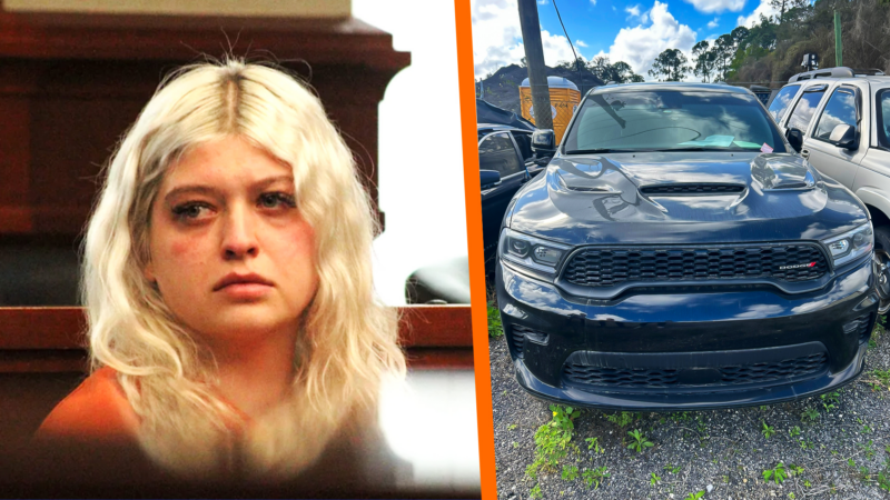 A photo of Lindsey Isaacs in a courtroom alongside a photo of a Dodge Durango | The Law Offices of Patrick J. McGeehan, P.A./yourdaytonalawyer.com