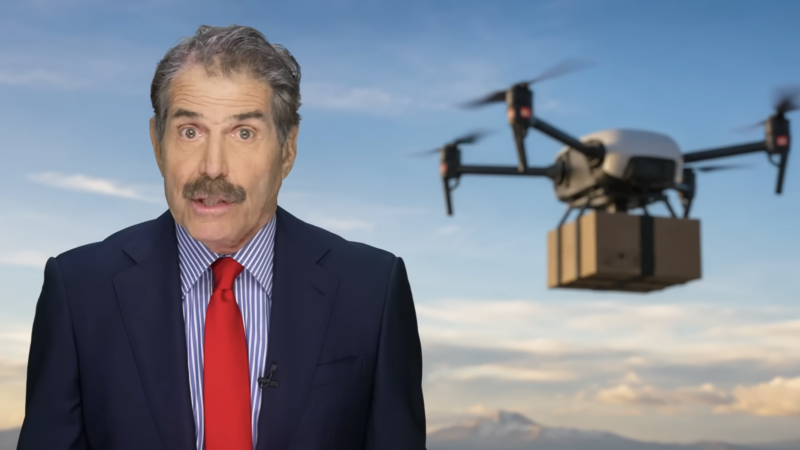 John Stossel stands next to a drone | Stossel TV