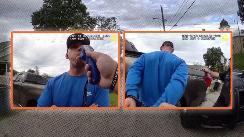 Body camera footage of police administering a breathalyzer test to Nathaniel Stephens and then arresting him. | Grayson Police Department