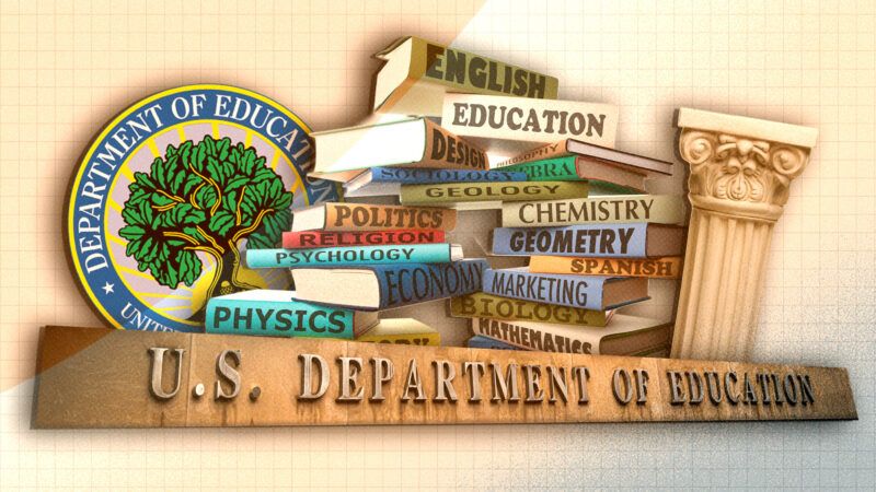 U.S. Department of Education, with books of various school subjects | Lucas Deaver/Dirk Ercken/Feverpitched. Illustration: Adani Samat
