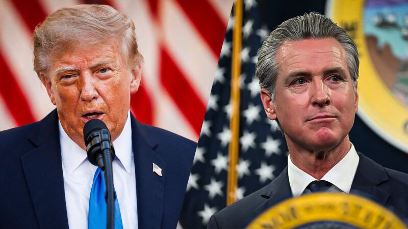 President Donald Trump on the left, California Governor Gavin Newsom on the right | AdMedia / MEGA / Newscom/JGLIT/Newscom/Hector Amezcua/TNS/Newscom