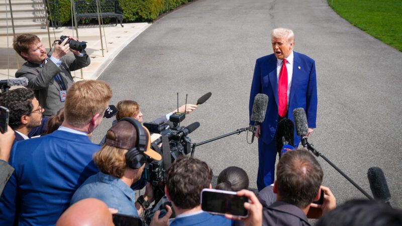 President Donald Trump speaks to reporters | Andrew Leyden/Zuma Press/Newscom