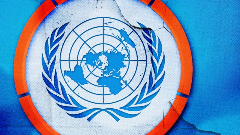 United Nations logo against a blue and orange background | Ablvictoriya/Alptraum/Dreamstime/Wiki Commons.