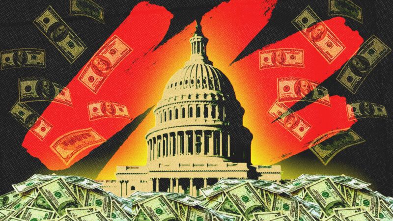 An illustration of the U.S. Capitol surrounded by $100 bills | Alexkalina/Nikolai Sorokin/Dreamstime/Midjourney