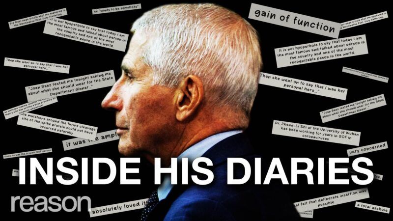 Fauci's profile over excerpts from his diaries and the caption "inside his diaries." | Illustration by Lex Villena