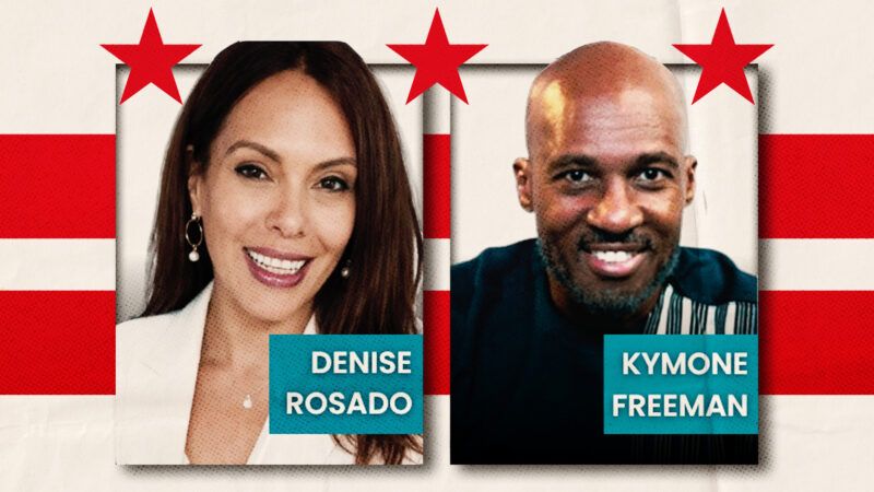 A red and white background with DC candidate photos | Illustration: freeman4congress.com.