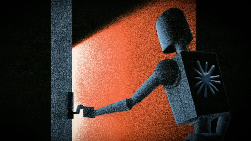 AI figure walking through a door into consciousness | Adani Samat/Midjourney