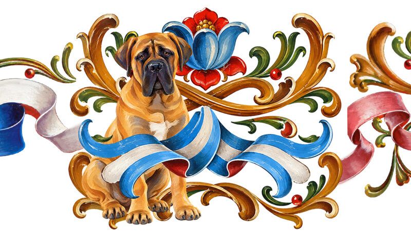 An illustration of an English mastiff surrounded by Argentine iconography | Photo: Petra Wegner/Alamy