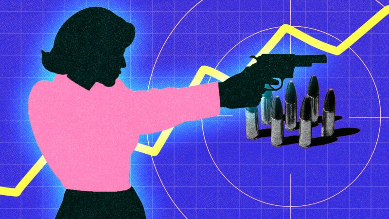 Silhouette of a woman firing a gun | Illustration: Midjourney