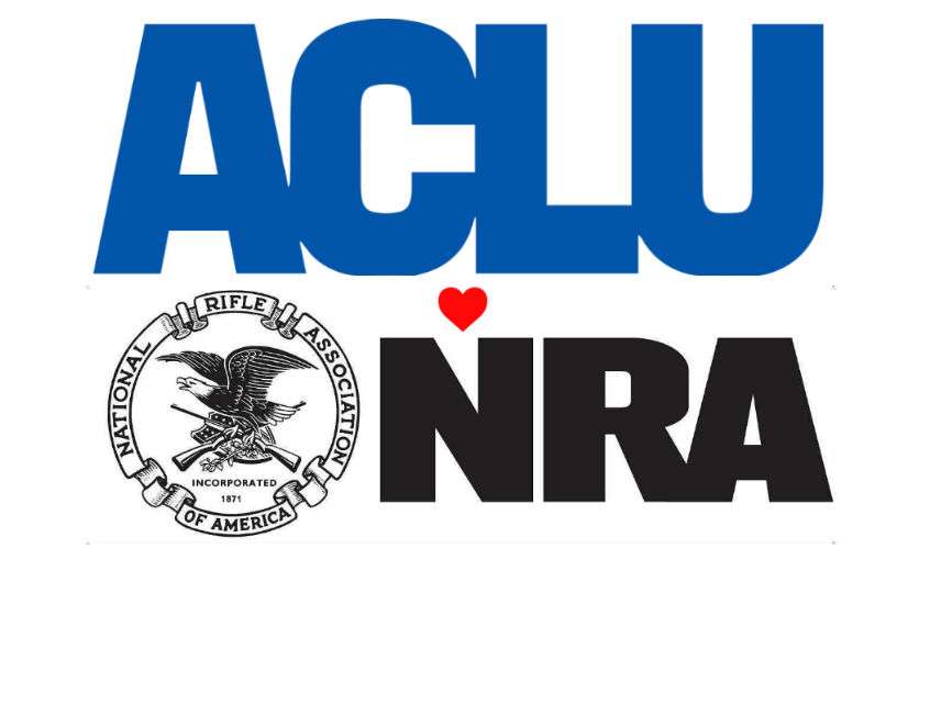 Logos of the NAACP, ACLU, and NRA, key advocacy groups influencing the debate on self-defense laws in the United States.
