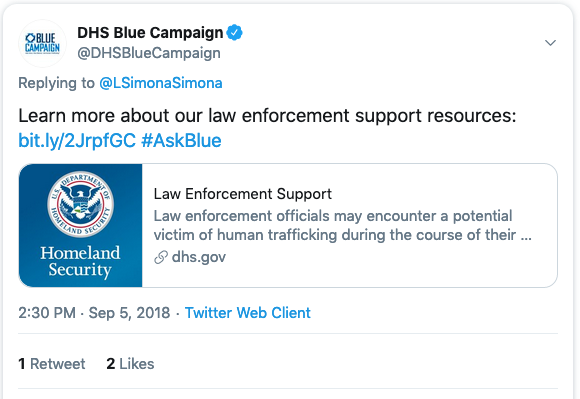 DHS Blue Campaign/Twitter