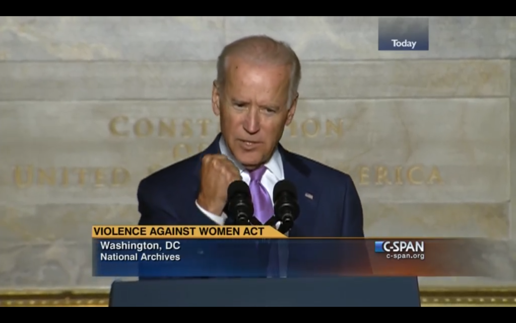 Biden talks about VAWA at National Archives in 2014 | screenshot/CSPAN