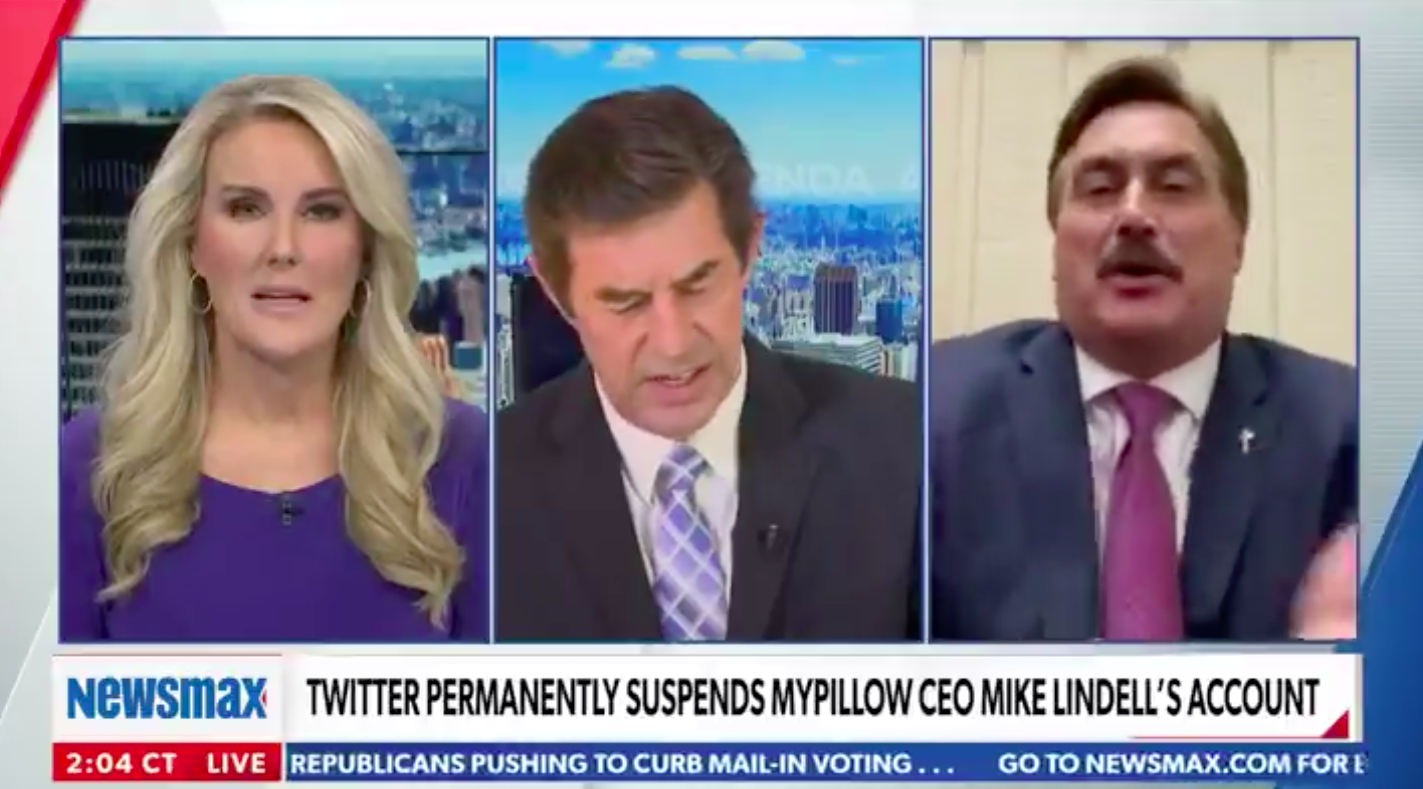 Newsmax Censors My Pillow CEO Mike Lindell During Segment About Twitter ...