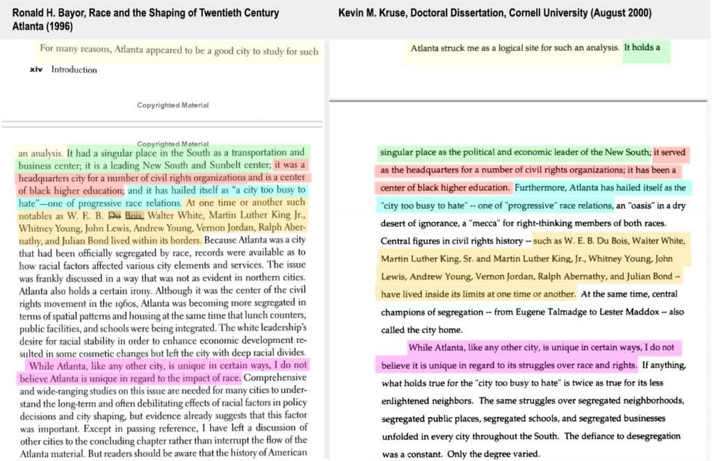 comparison of Kruse and Bayor texts