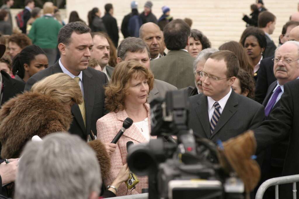 Susette Kelo at the U.S. Supreme Court in 2005