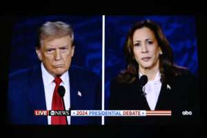 Donald Trump and Kamala Harris during the presidential debate