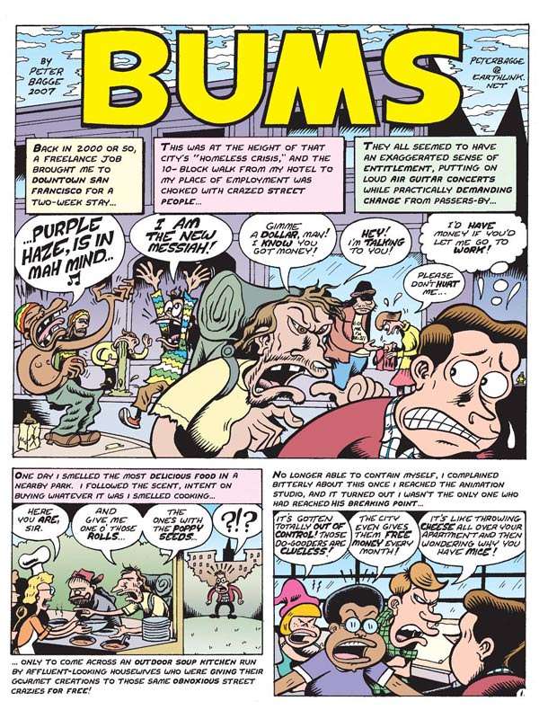 "Bums" by Peter Bagge, Page 1