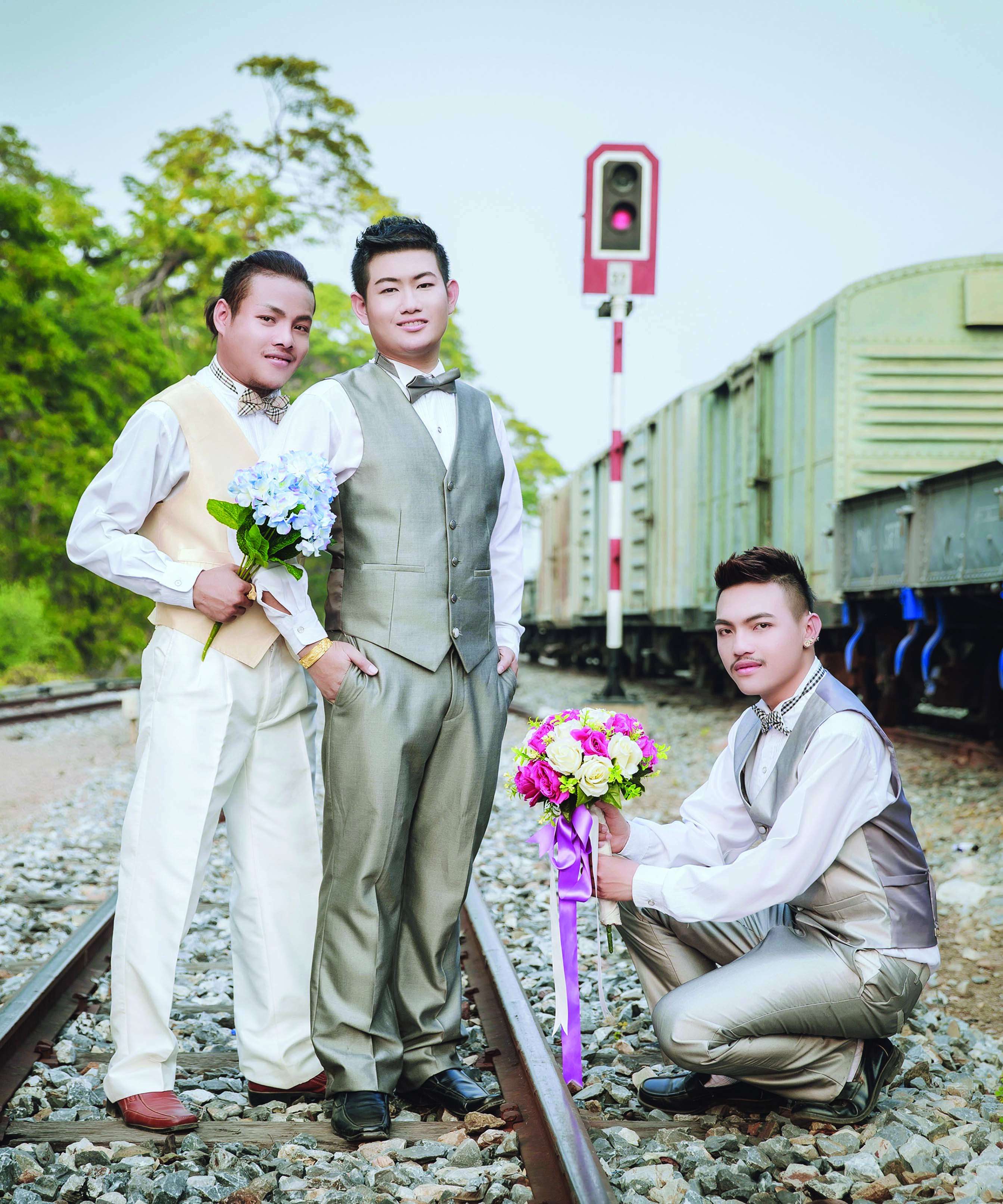 Three gay men marry in Thailand