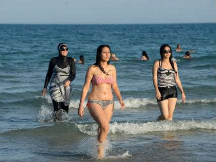 Women on the beach in France