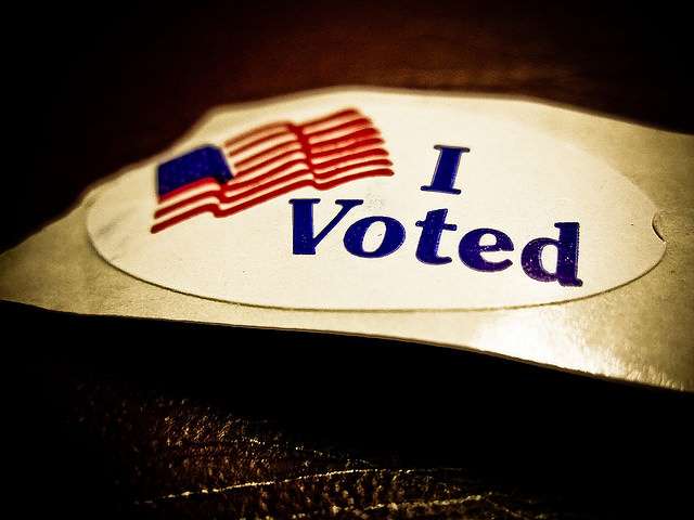 an "I voted" sticker