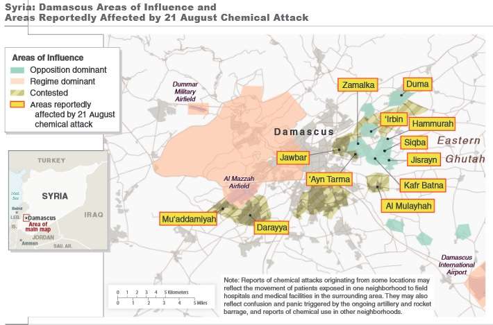 Alleged sites of Syrian chemical weapon use